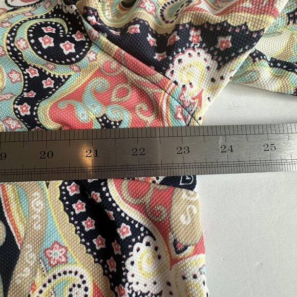 Jules & Leopold Top Womens 2X Multicolor Paisley Stretch Zip Back Artsy Boho - Picture 7 of 9